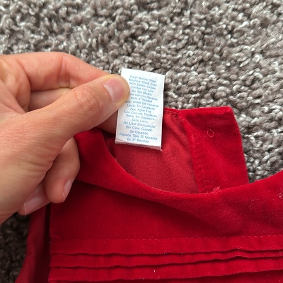 Vintage embroidered velvet baby girl dress - Picture 3 of 4